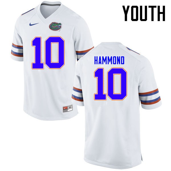 Florida Gators Youth #10 Josh Hammond College Football Jerseys White